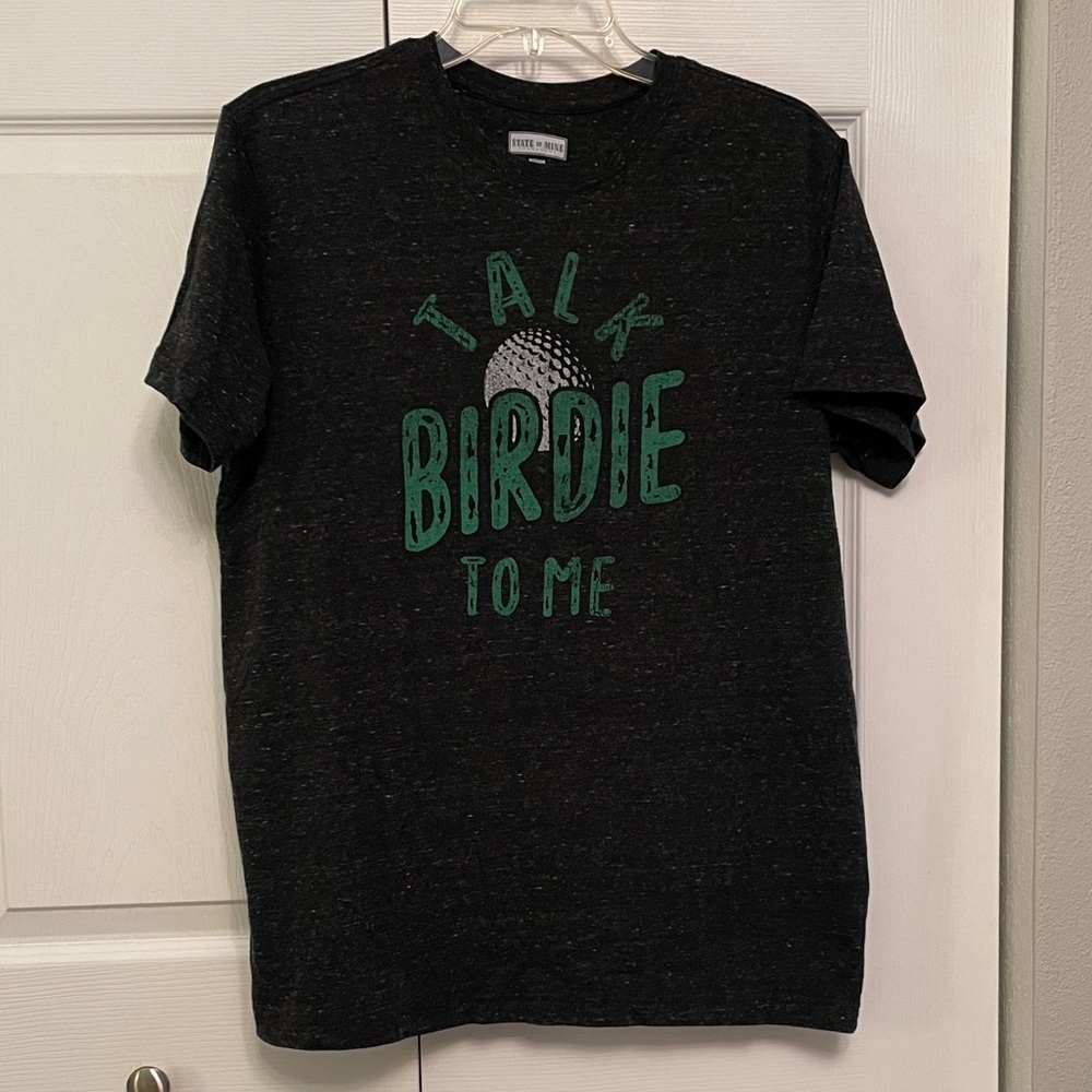 STATE OF MINE Graphic Tee Shirt Unisex Heather TALK BIRDIE TO ME Golf Tee Funny